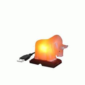 USB Powered Himalayan Salt Fighter Bull Lamp