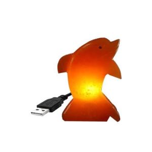 USB Powered Himalayan Salt Dolphin Lamp