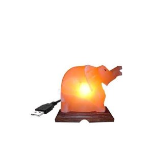 USB Powered Himalayan Salt Elephant Lamp
